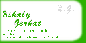 mihaly gerhat business card
